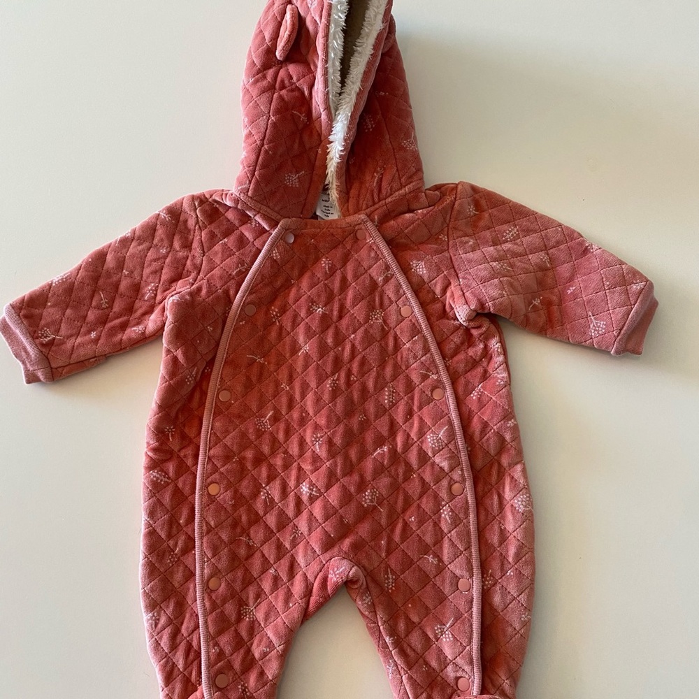 Nordstrom Baby Print Bunting Pink Dottie 3M